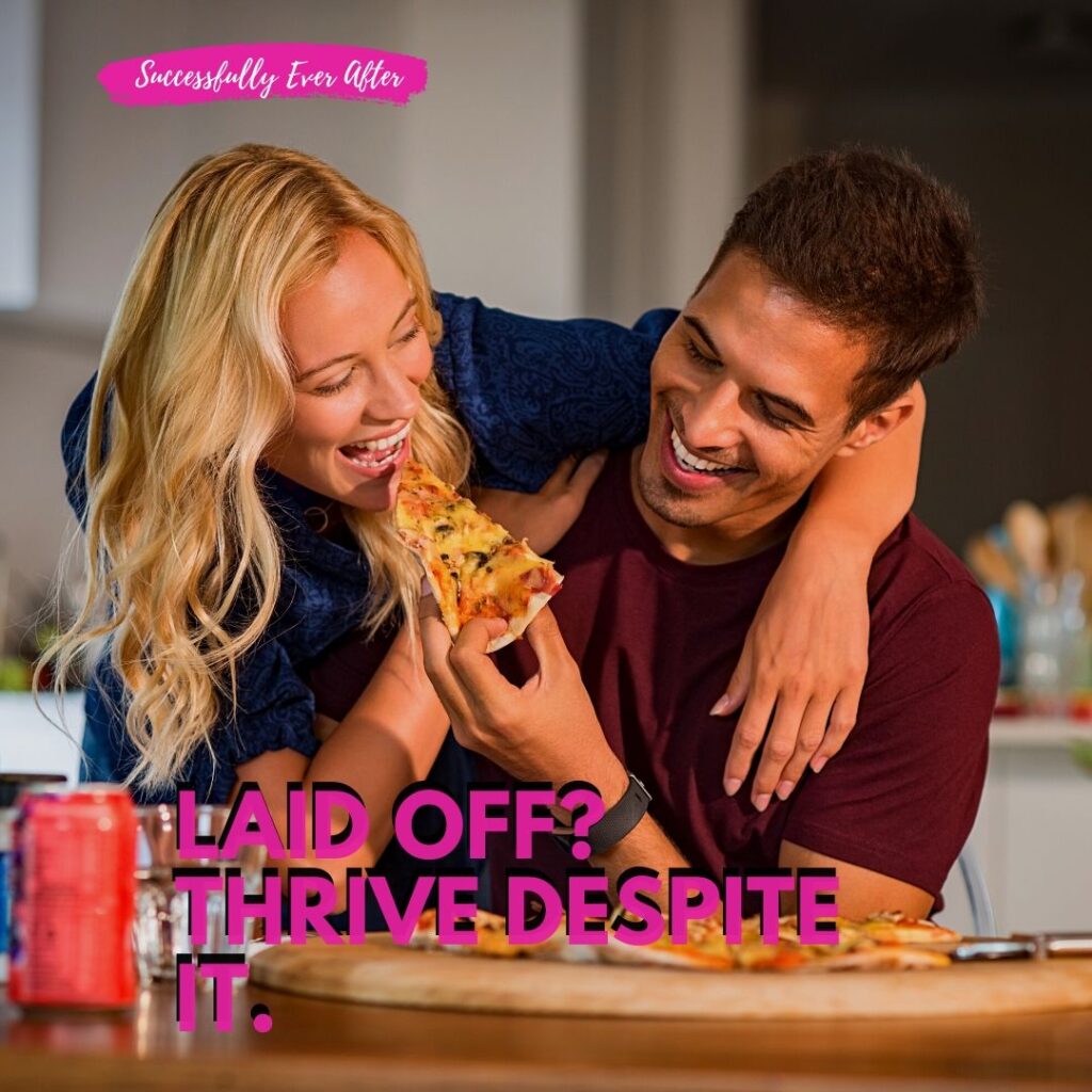 Couple eating pizza