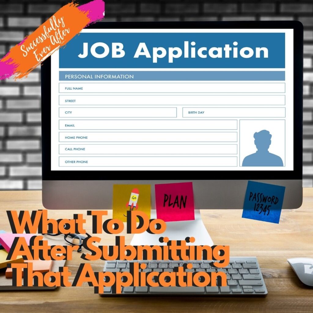 Online job application on computer screen.