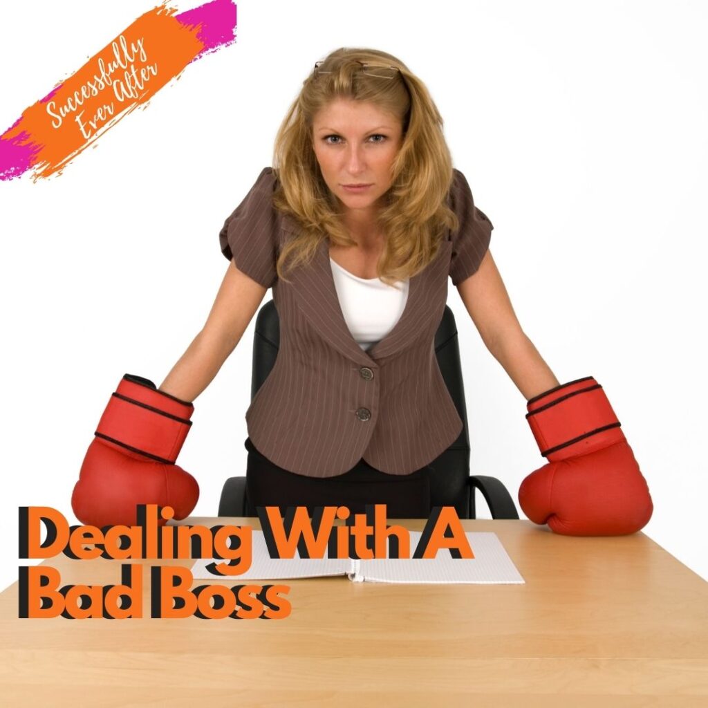 Woman with boxing gloves leaning on a table